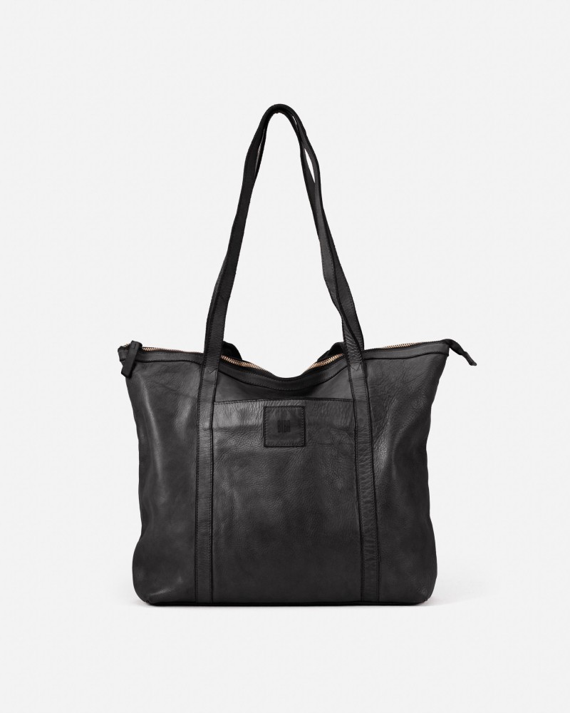 Leather shoulder bag Boston Black | BIBA Shops