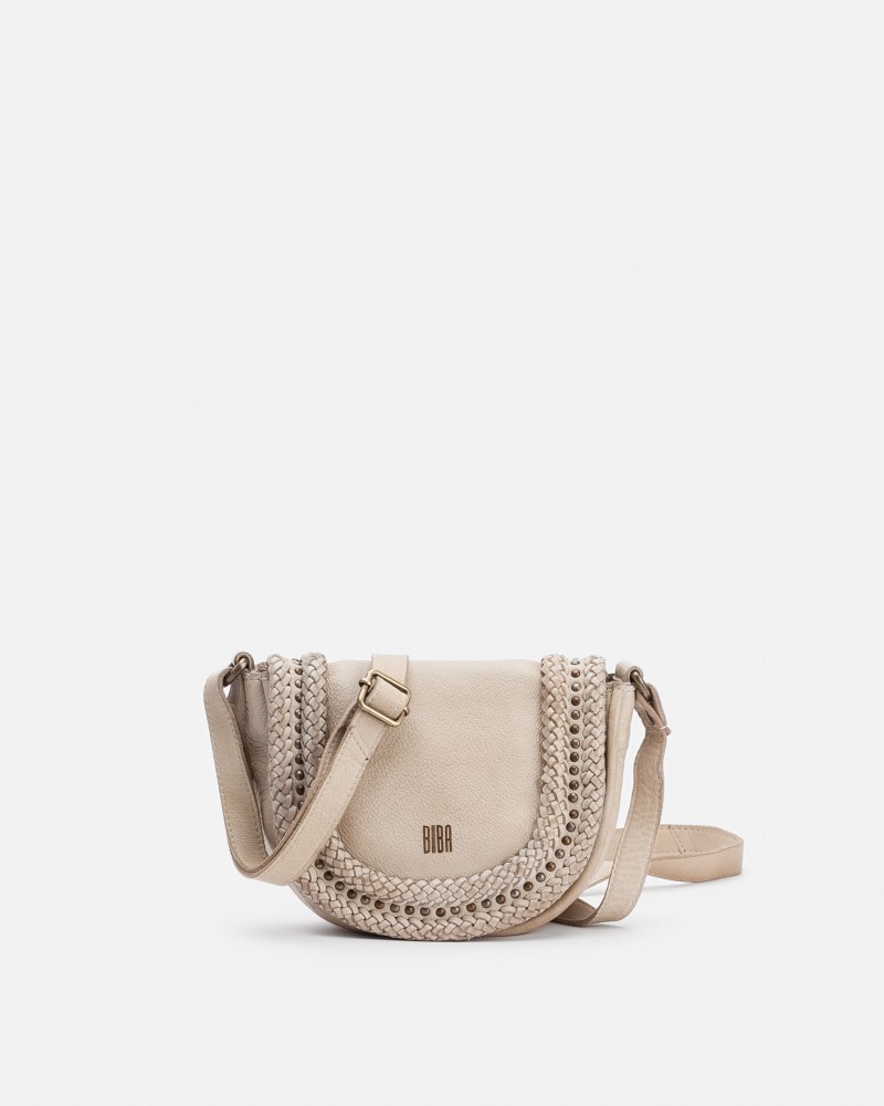 Bandolera de piel Wilkins Crema | BIBA Shops